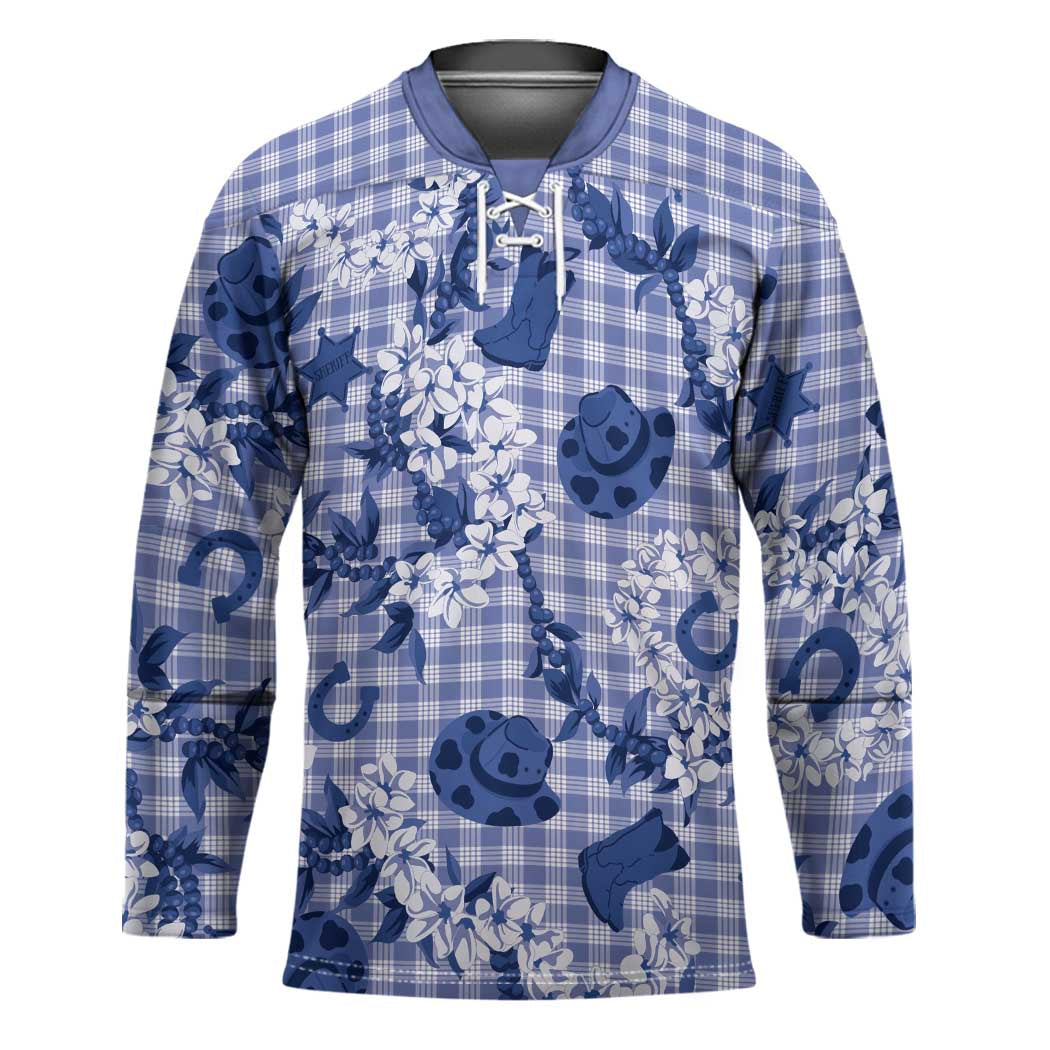 Mokihana Maile Ilima Leis Paniolo Palaka Hockey Jersey Hawaiian Polu Spirit - Polynesian Pride