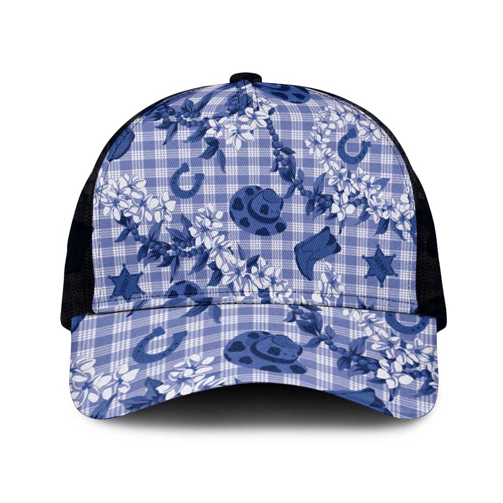 Mokihana Maile Ilima Leis Paniolo Palaka Mesh Trucker Cap Hawaiian Polu Spirit - Polynesian Pride