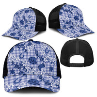 Mokihana Maile Ilima Leis Paniolo Palaka Mesh Trucker Cap Hawaiian Polu Spirit - Polynesian Pride