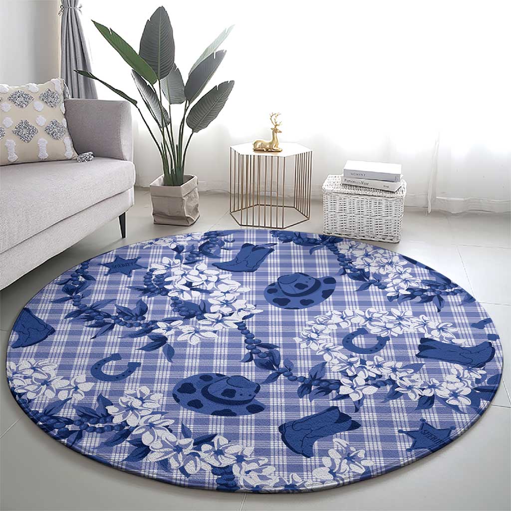 Mokihana Maile Ilima Leis Paniolo Palaka Round Carpet Hawaiian Polu Spirit - Polynesian Pride