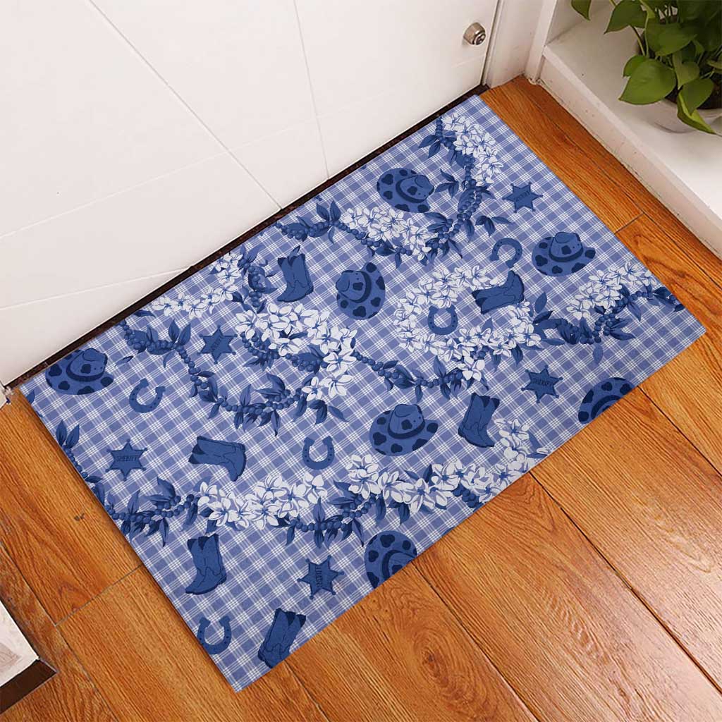 Mokihana Maile Ilima Leis Paniolo Palaka Rubber Doormat Hawaiian Polu Spirit LT9 - Polynesian Pride