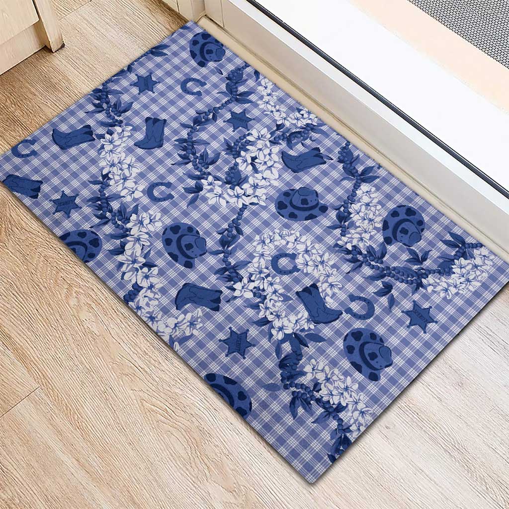 Mokihana Maile Ilima Leis Paniolo Palaka Rubber Doormat Hawaiian Polu Spirit LT9 - Polynesian Pride