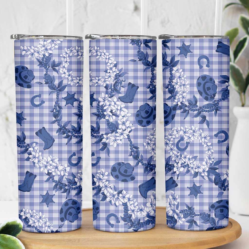 Mokihana Maile Ilima Leis Paniolo Palaka Skinny Tumbler Hawaiian Polu Spirit - Polynesian Pride