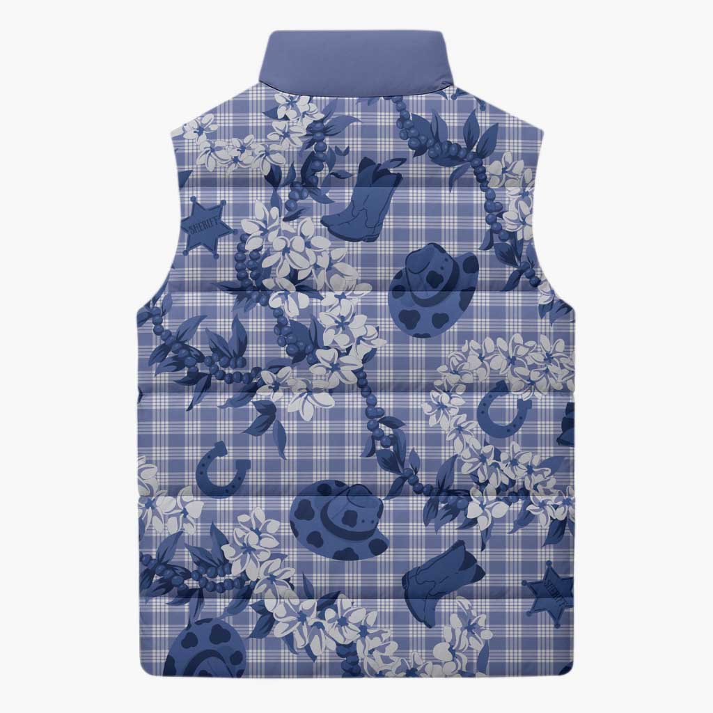 Mokihana Maile Ilima Leis Paniolo Palaka Sleeveless Puffer Jacket Hawaiian Polu Spirit LT9 - Polynesian Pride