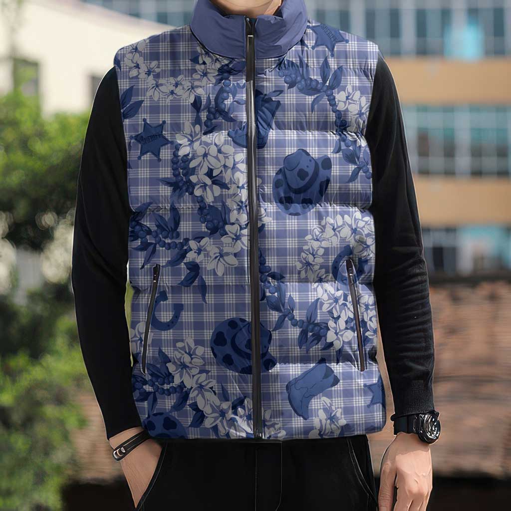 Mokihana Maile Ilima Leis Paniolo Palaka Sleeveless Puffer Jacket Hawaiian Polu Spirit LT9 - Polynesian Pride
