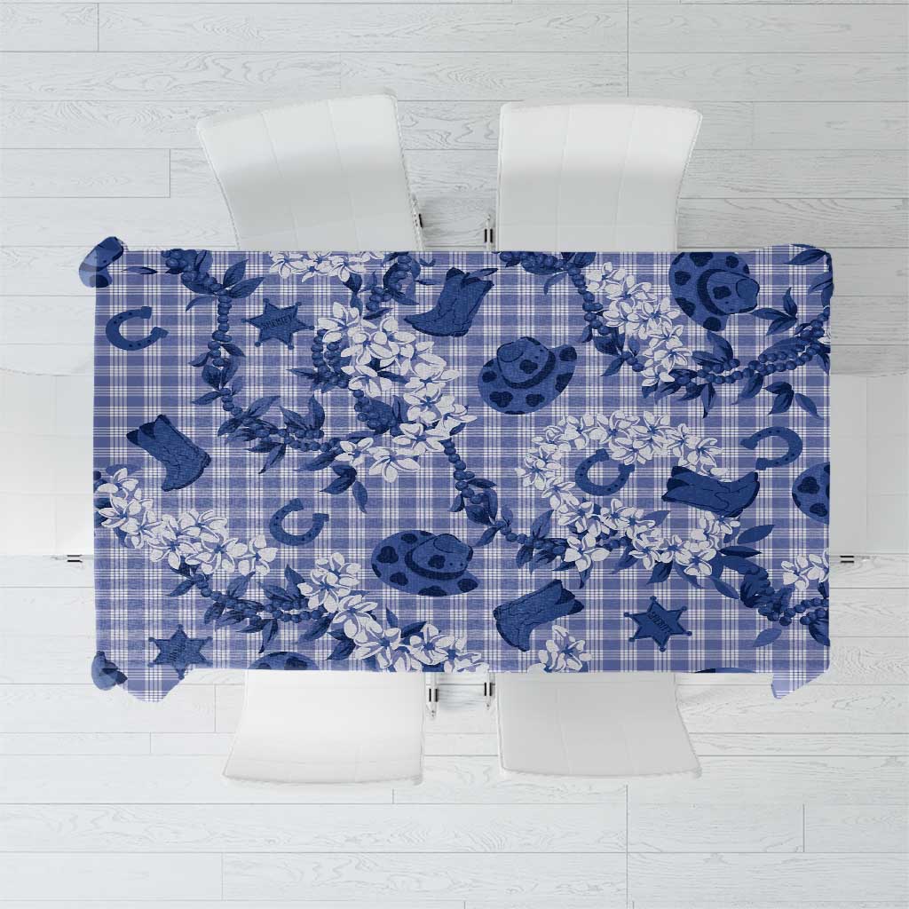 Mokihana Maile Ilima Leis Paniolo Palaka Tablecloth Hawaiian Polu Spirit LT9 Blue - Polynesian Pride