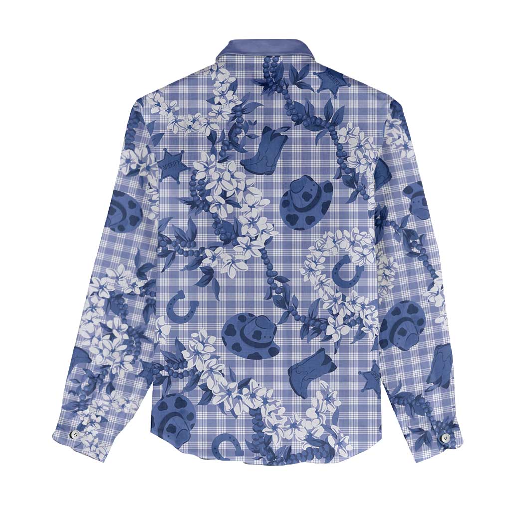 Mokihana Maile Ilima Leis Paniolo Palaka Women Casual Shirt Hawaiian Polu Spirit - Polynesian Pride