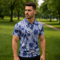 Mokihana Maile Ilima Leis Paniolo Palaka Zipper Polo Shirt Hawaiian Polu Spirit - Polynesian Pride