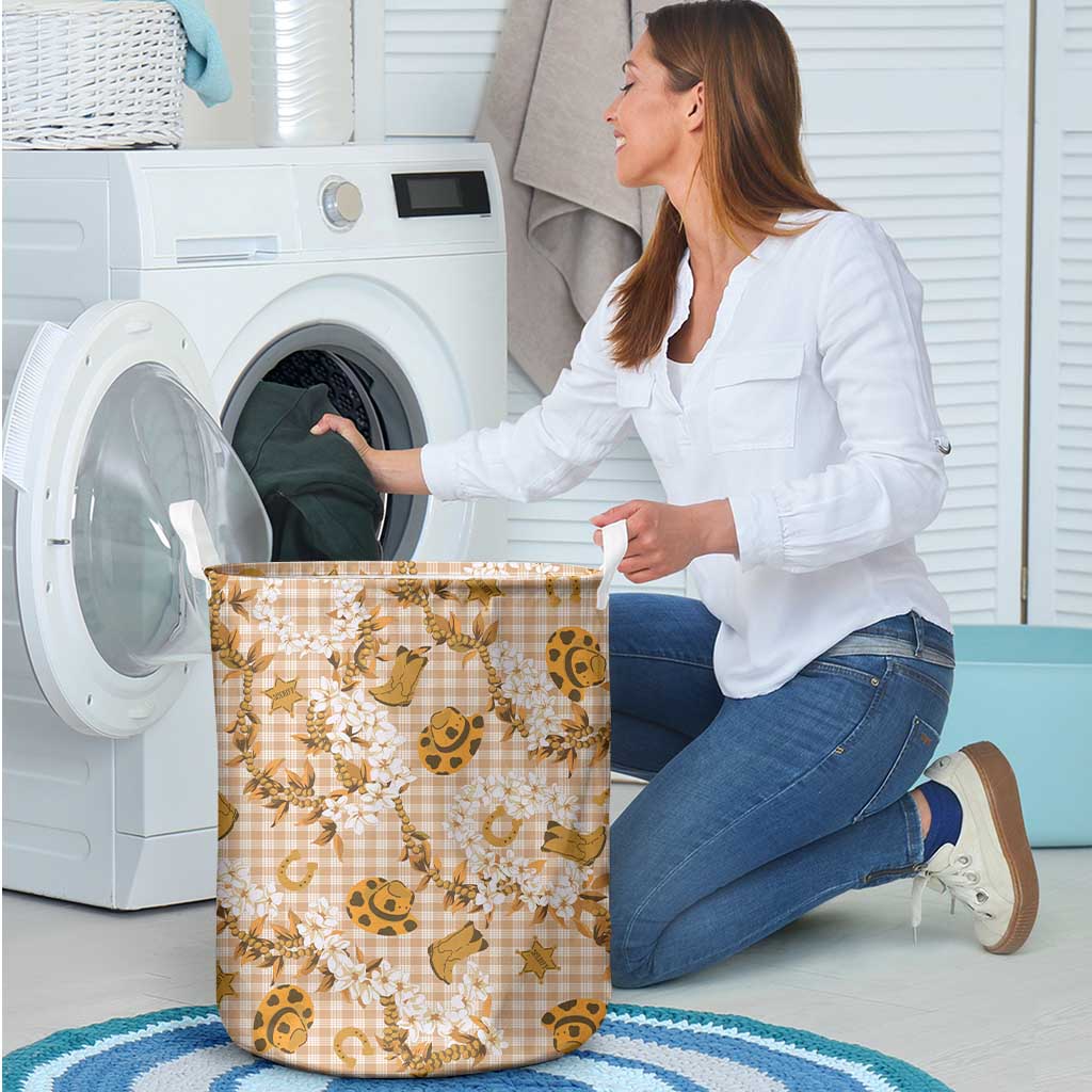 Mokihana Maile Ilima Leis Paniolo Palaka Laundry Basket Hawaiian Kula Spirit LT9 - Polynesian Pride