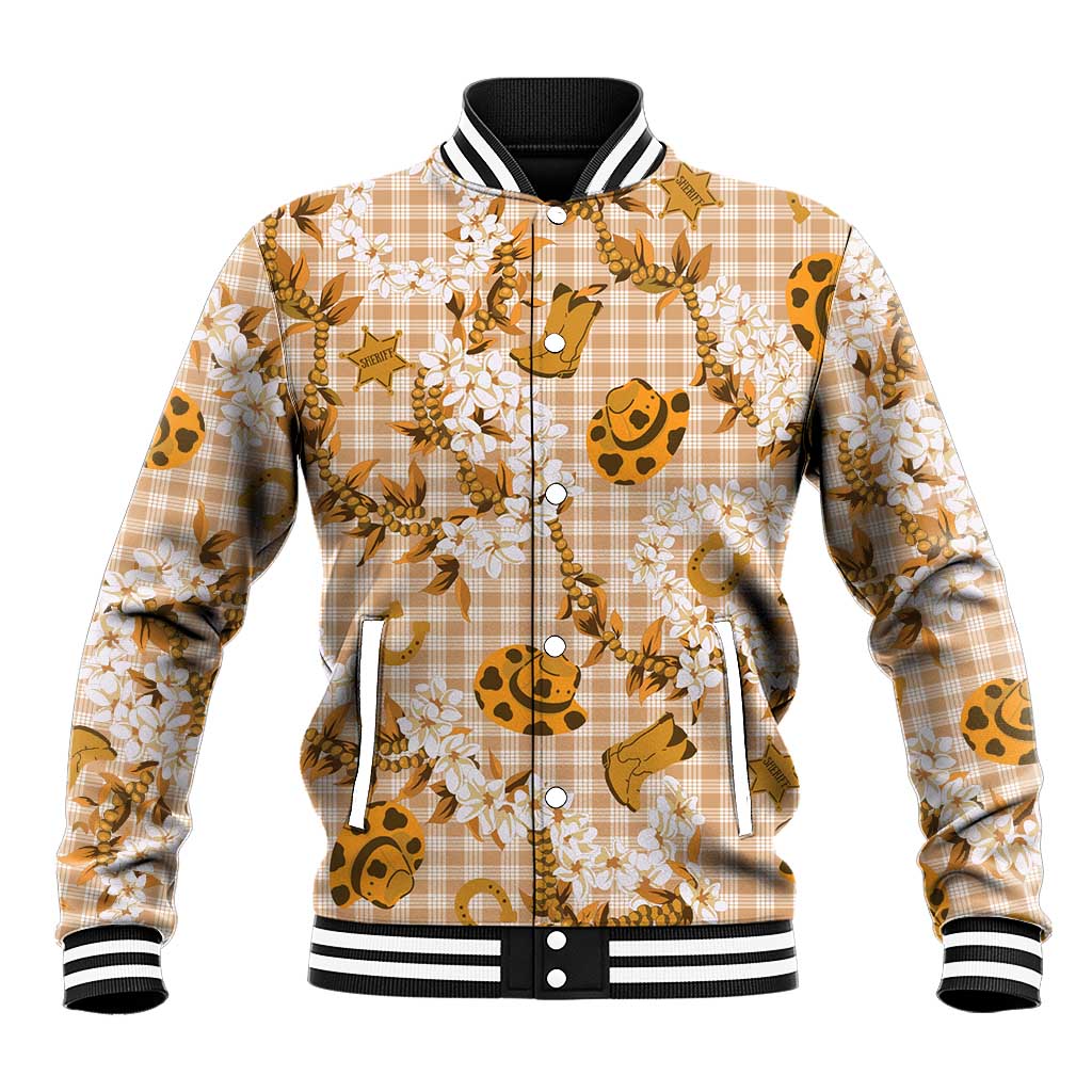 Mokihana Maile Ilima Leis Paniolo Palaka Baseball Jacket Hawaiian Kula Spirit LT9 Unisex Gold - Polynesian Pride