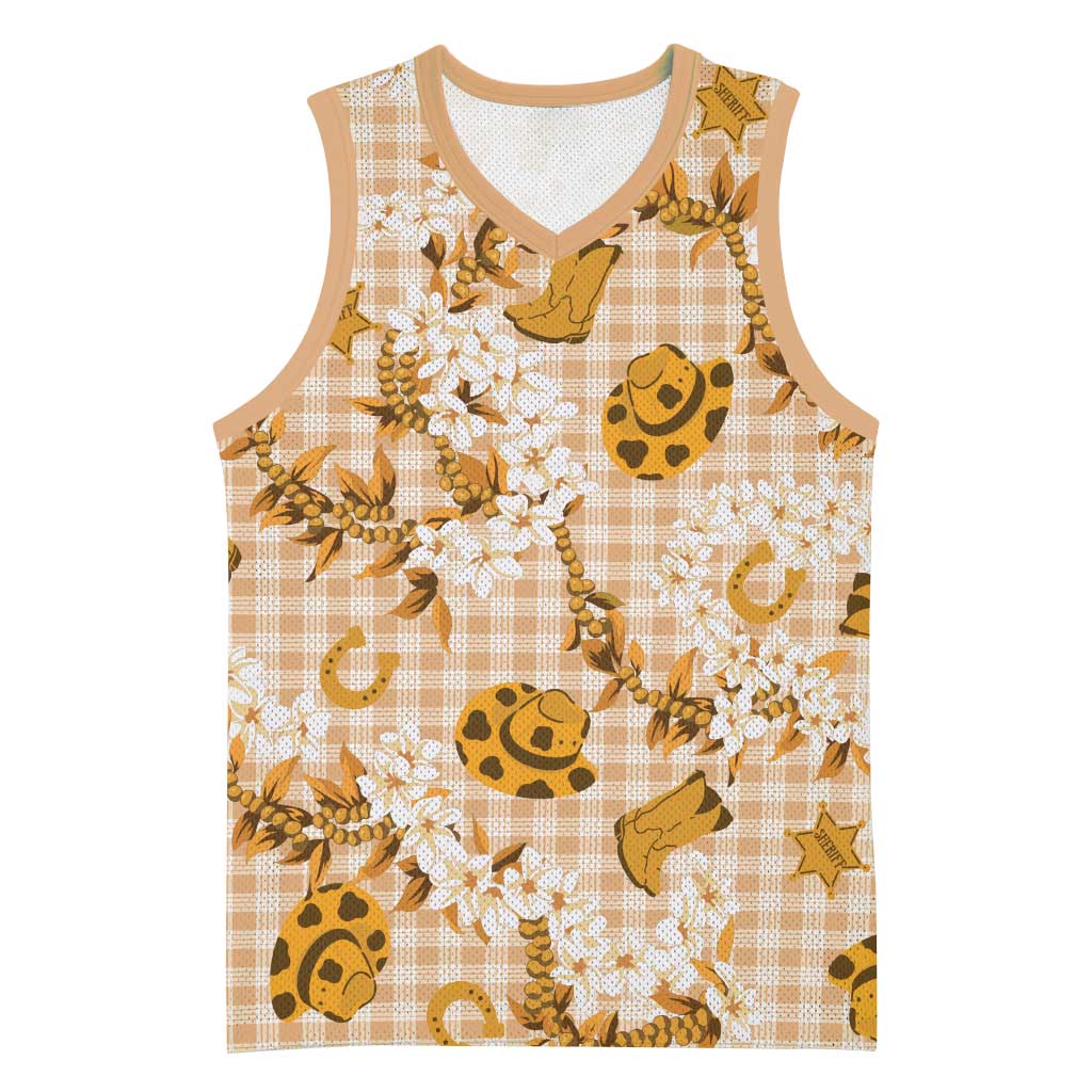 Mokihana Maile Ilima Leis Paniolo Palaka Basketball Jersey Hawaiian Kula Spirit LT9 Unisex Gold - Polynesian Pride