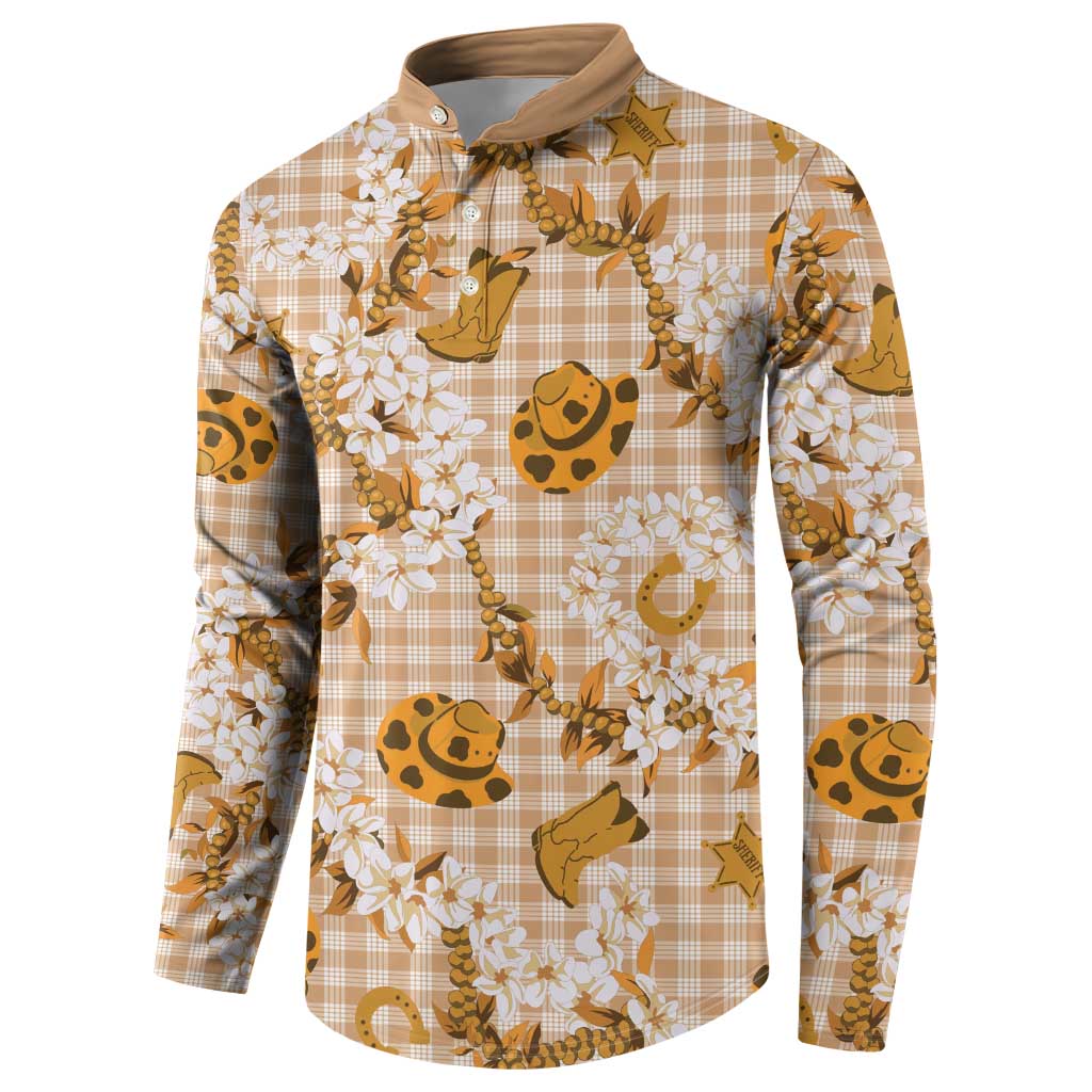 Mokihana Maile Ilima Leis Paniolo Palaka Button Sweatshirt Hawaiian Kula Spirit LT9 - Polynesian Pride