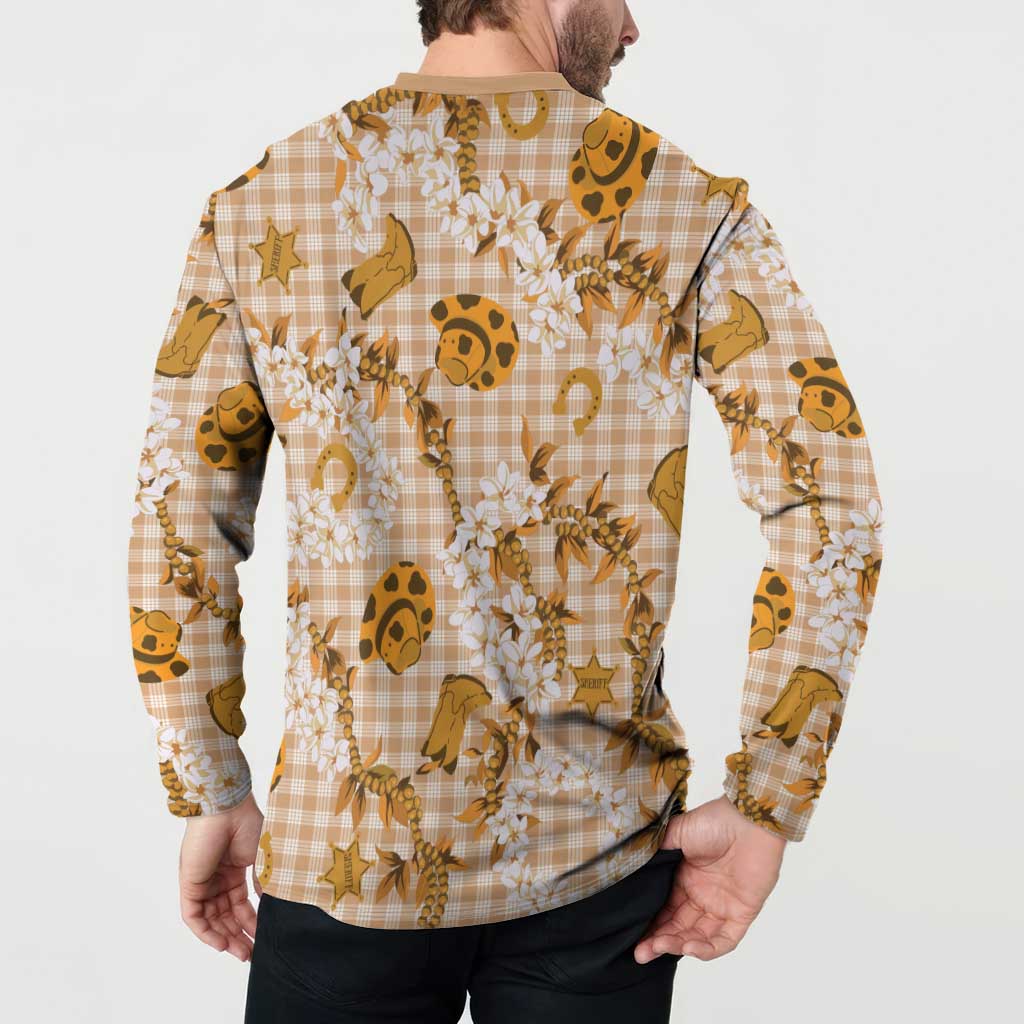 Mokihana Maile Ilima Leis Paniolo Palaka Button Sweatshirt Hawaiian Kula Spirit LT9 - Polynesian Pride