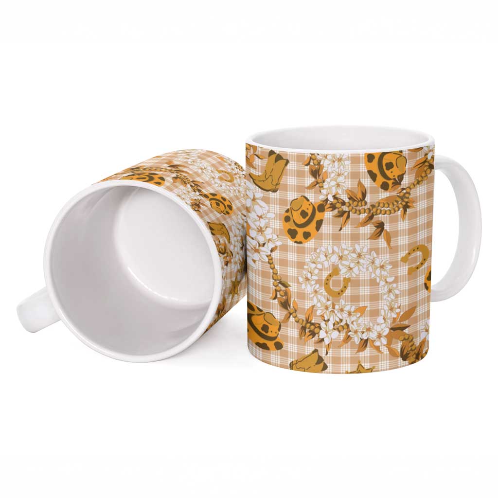 Mokihana Maile Ilima Leis Paniolo Palaka Ceramic Mug Hawaiian Kula Spirit - Polynesian Pride