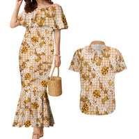 Mokihana Maile Ilima Leis Paniolo Palaka Couples Matching Mermaid Dress and Hawaiian Shirt Hawaiian Kula Spirit - Polynesian Pride