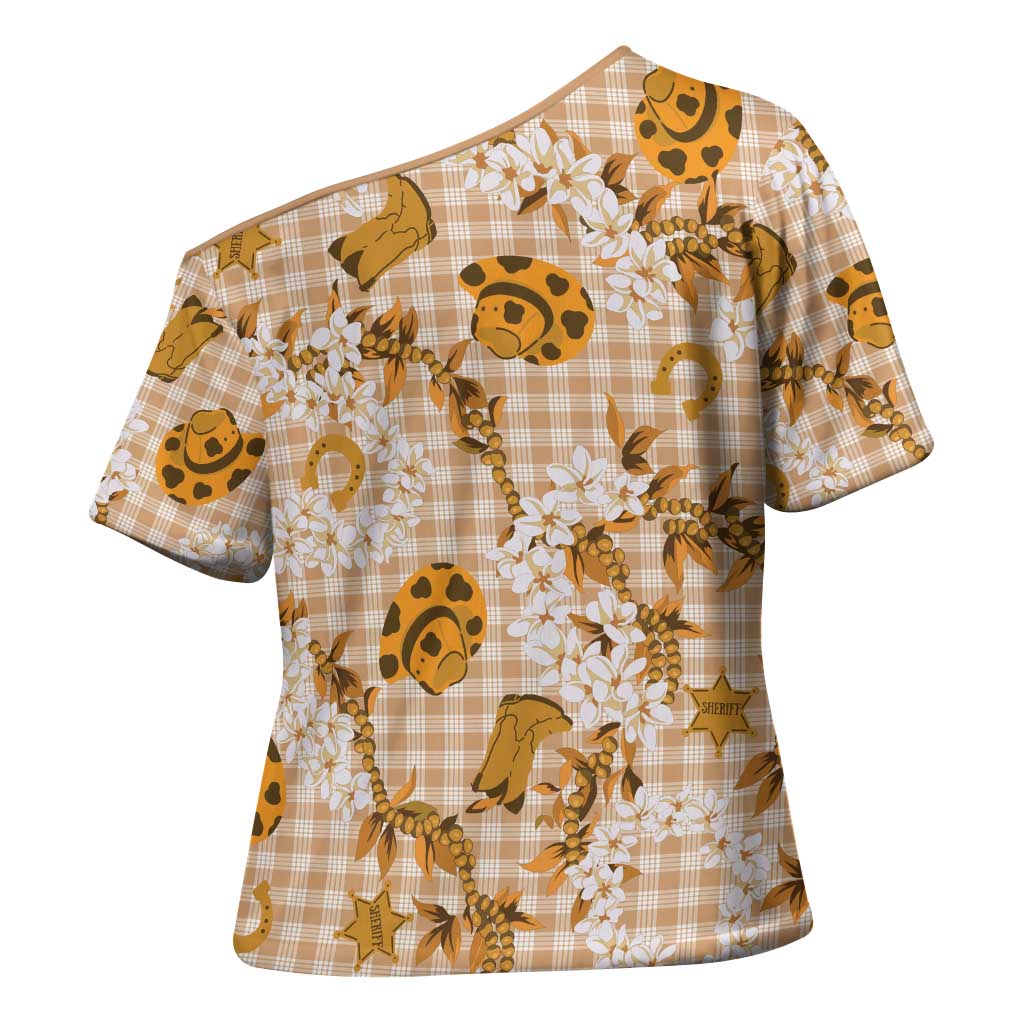 Mokihana Maile Ilima Leis Paniolo Palaka Cross Shoulder Shirt Hawaiian Kula Spirit LT9 - Polynesian Pride