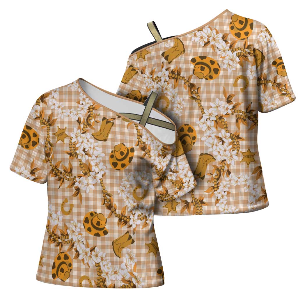 Mokihana Maile Ilima Leis Paniolo Palaka Cross Shoulder Shirt Hawaiian Kula Spirit LT9 - Polynesian Pride