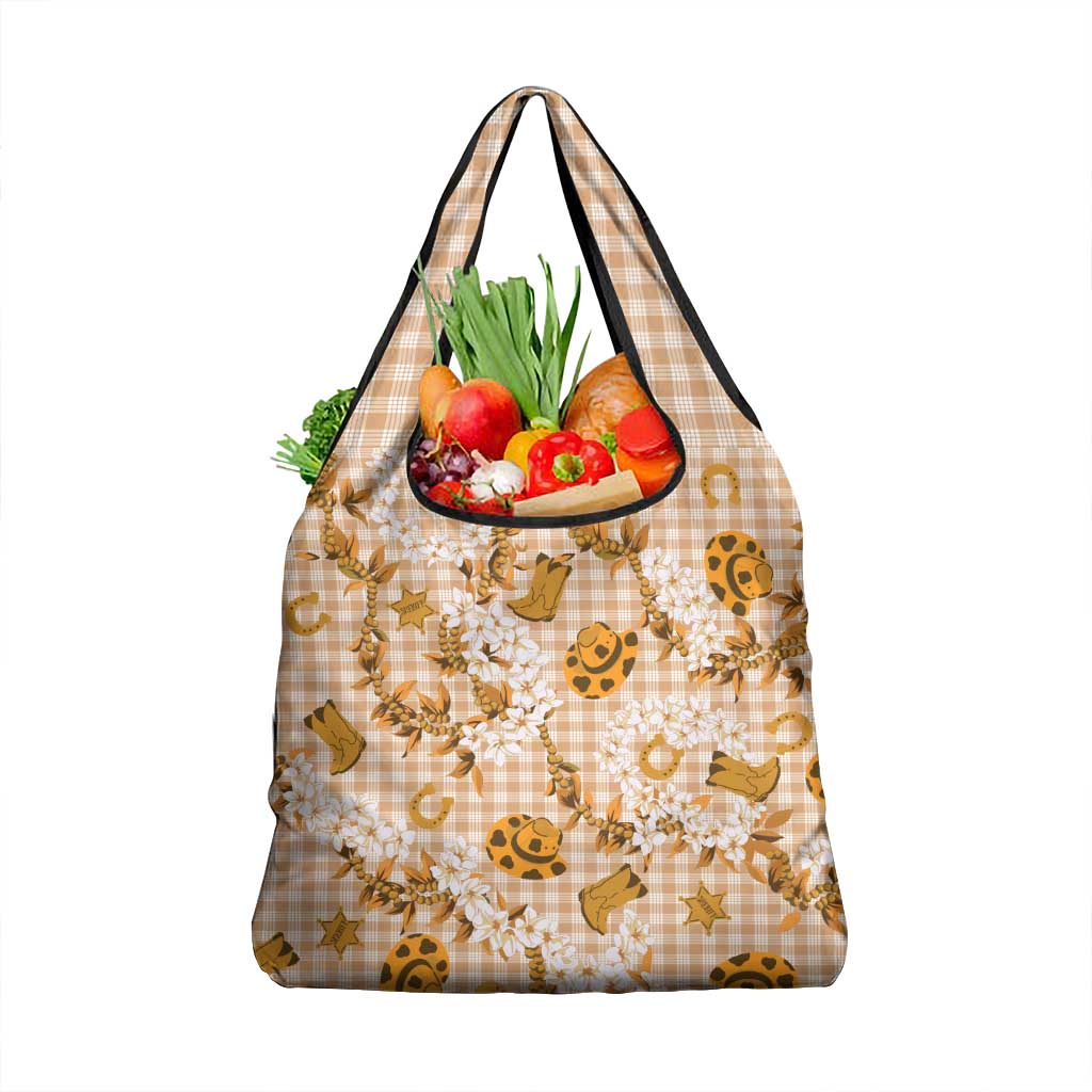 Mokihana Maile Ilima Leis Paniolo Palaka Grocery Bag Hawaiian Kula Spirit LT9 1-pack One Size Gold - Polynesian Pride