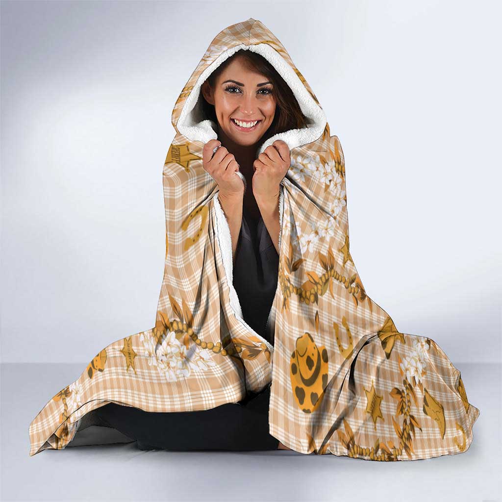 Mokihana Maile Ilima Leis Paniolo Palaka Hooded Blanket Hawaiian Kula Spirit LT9 - Polynesian Pride