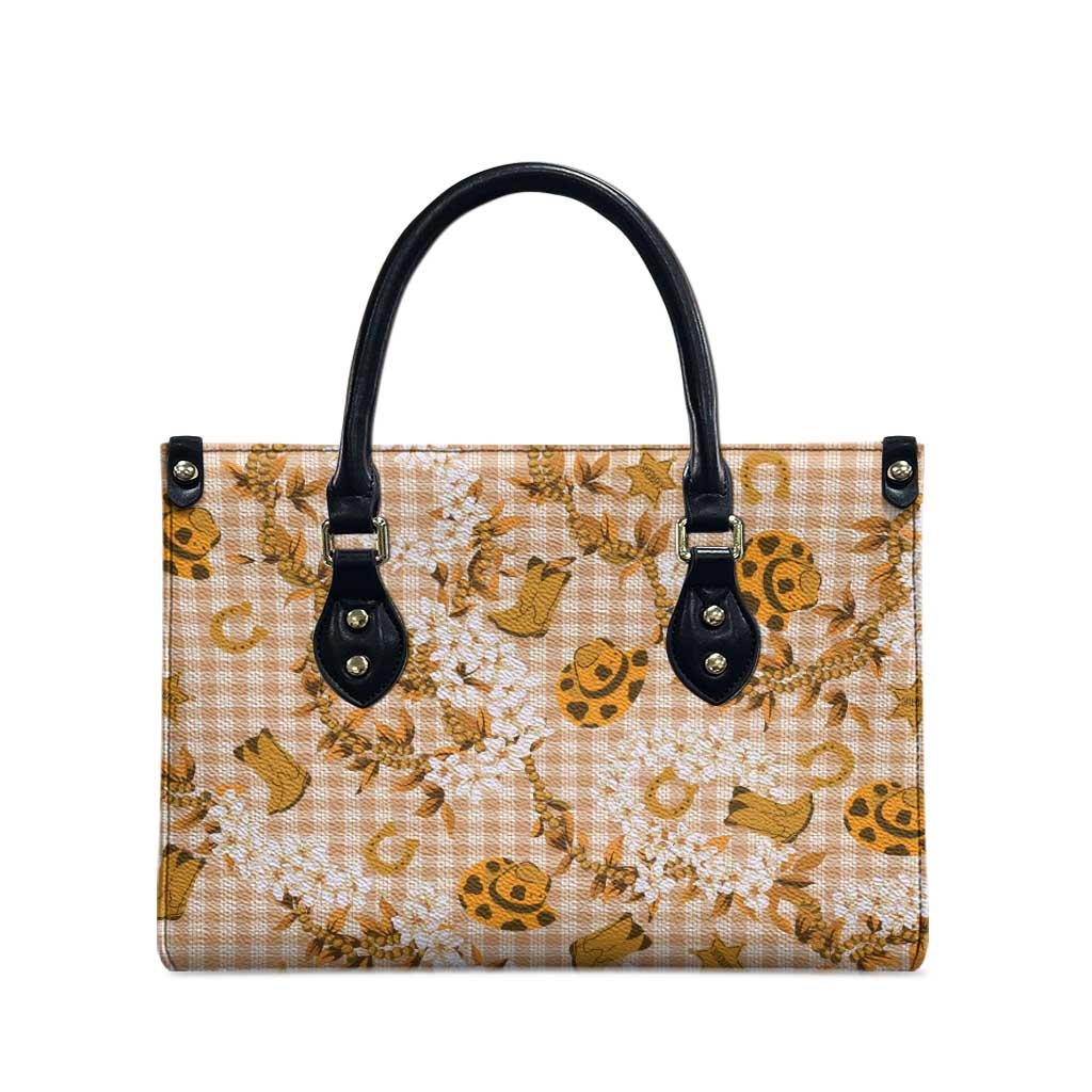 Mokihana Maile Ilima Leis Paniolo Palaka Leather Bag Hawaiian Kula Spirit - Polynesian Pride