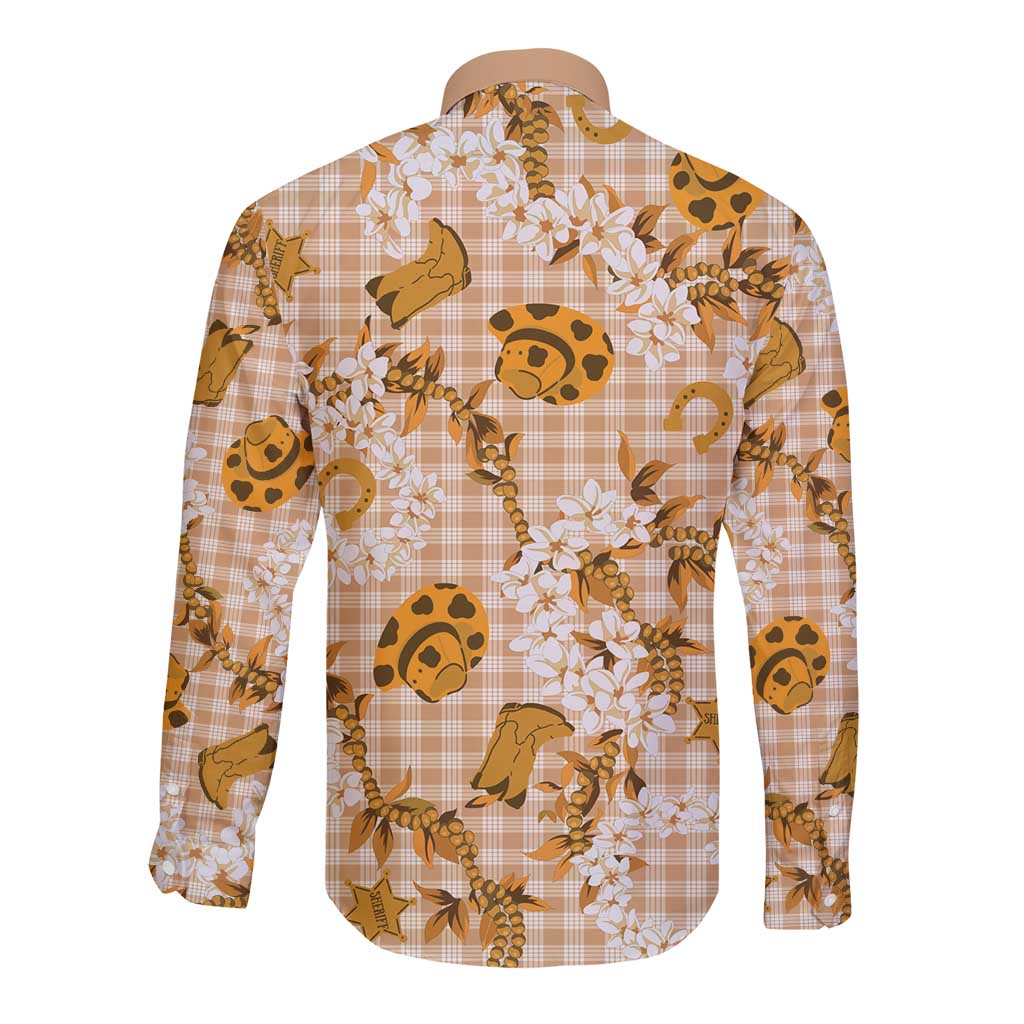 Mokihana Maile Ilima Leis Paniolo Palaka Long Sleeve Button Shirt Hawaiian Kula Spirit LT9 - Polynesian Pride