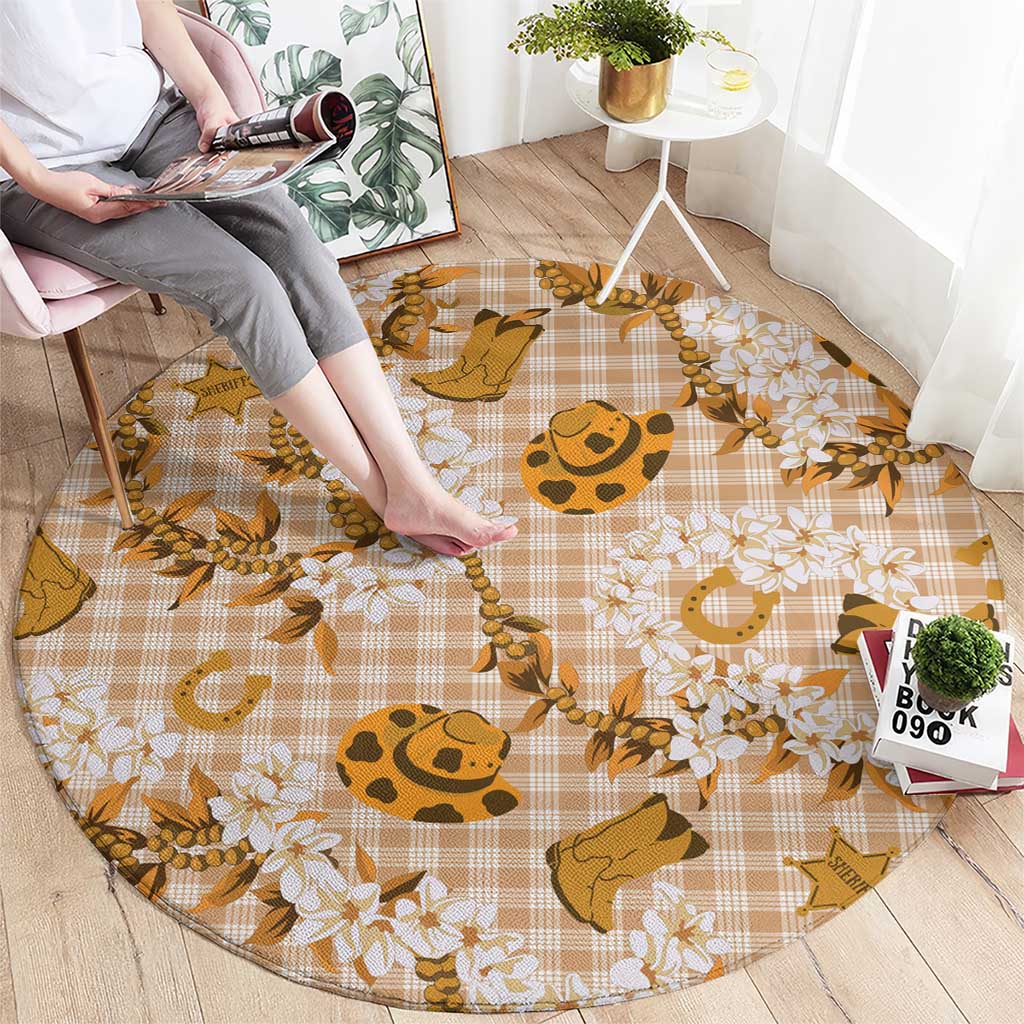 Mokihana Maile Ilima Leis Paniolo Palaka Round Carpet Hawaiian Kula Spirit - Polynesian Pride