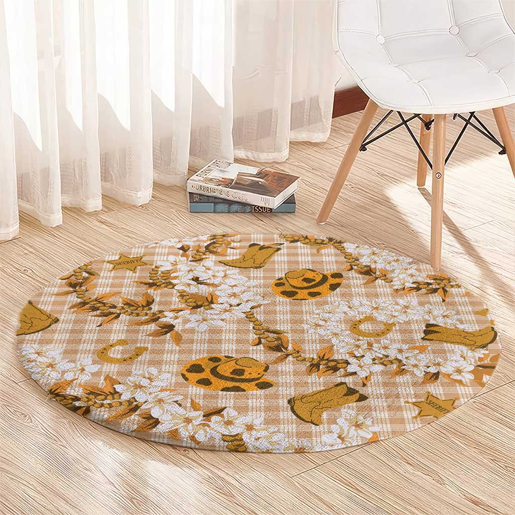 Mokihana Maile Ilima Leis Paniolo Palaka Round Carpet Hawaiian Kula Spirit - Polynesian Pride