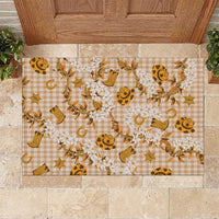 Mokihana Maile Ilima Leis Paniolo Palaka Rubber Doormat Hawaiian Kula Spirit LT9 Gold - Polynesian Pride