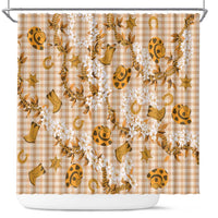 Mokihana Maile Ilima Leis Paniolo Palaka Shower Curtain Hawaiian Kula Spirit - Polynesian Pride