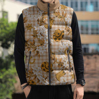 Mokihana Maile Ilima Leis Paniolo Palaka Sleeveless Puffer Jacket Hawaiian Kula Spirit LT9 - Polynesian Pride