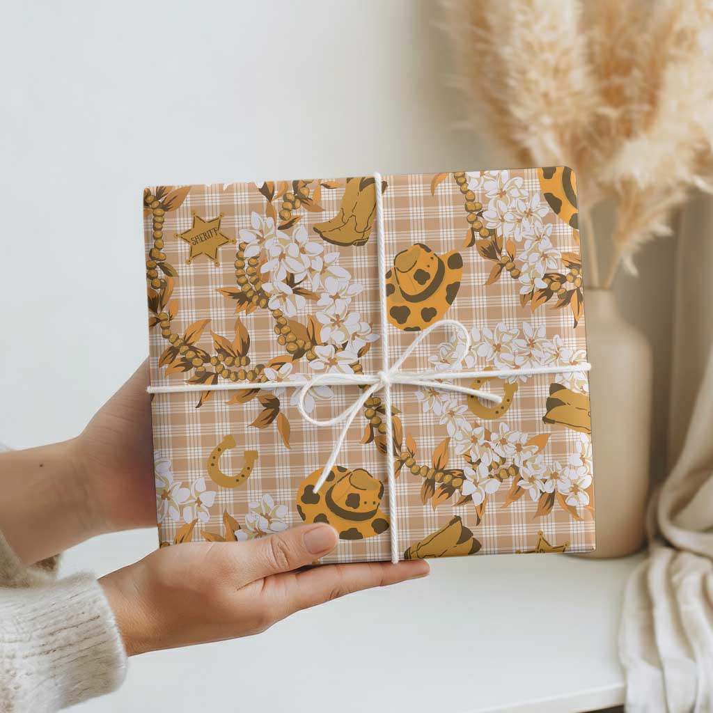 Mokihana Maile Ilima Leis Paniolo Palaka Wrapping Paper Hawaiian Kula Spirit - Polynesian Pride