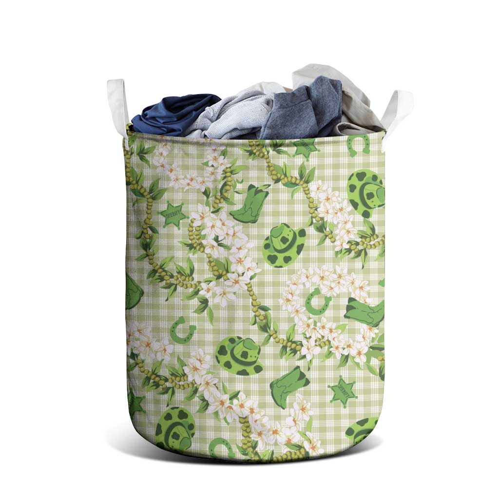 Mokihana Maile Ilima Leis Paniolo Palaka Laundry Basket Hawaiian Omaomo Ala Spirit LT9 - Polynesian Pride
