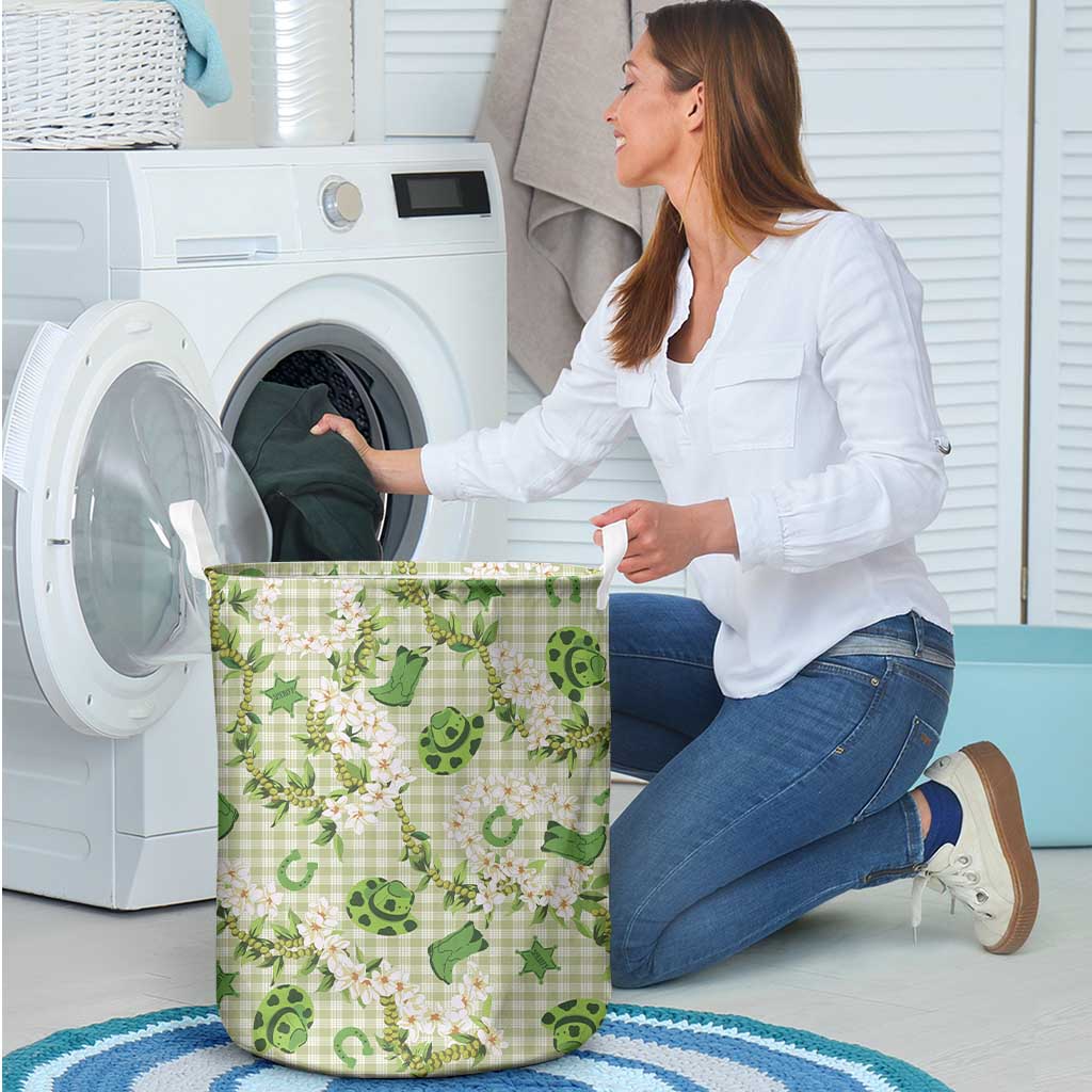 Mokihana Maile Ilima Leis Paniolo Palaka Laundry Basket Hawaiian Omaomo Ala Spirit LT9 - Polynesian Pride