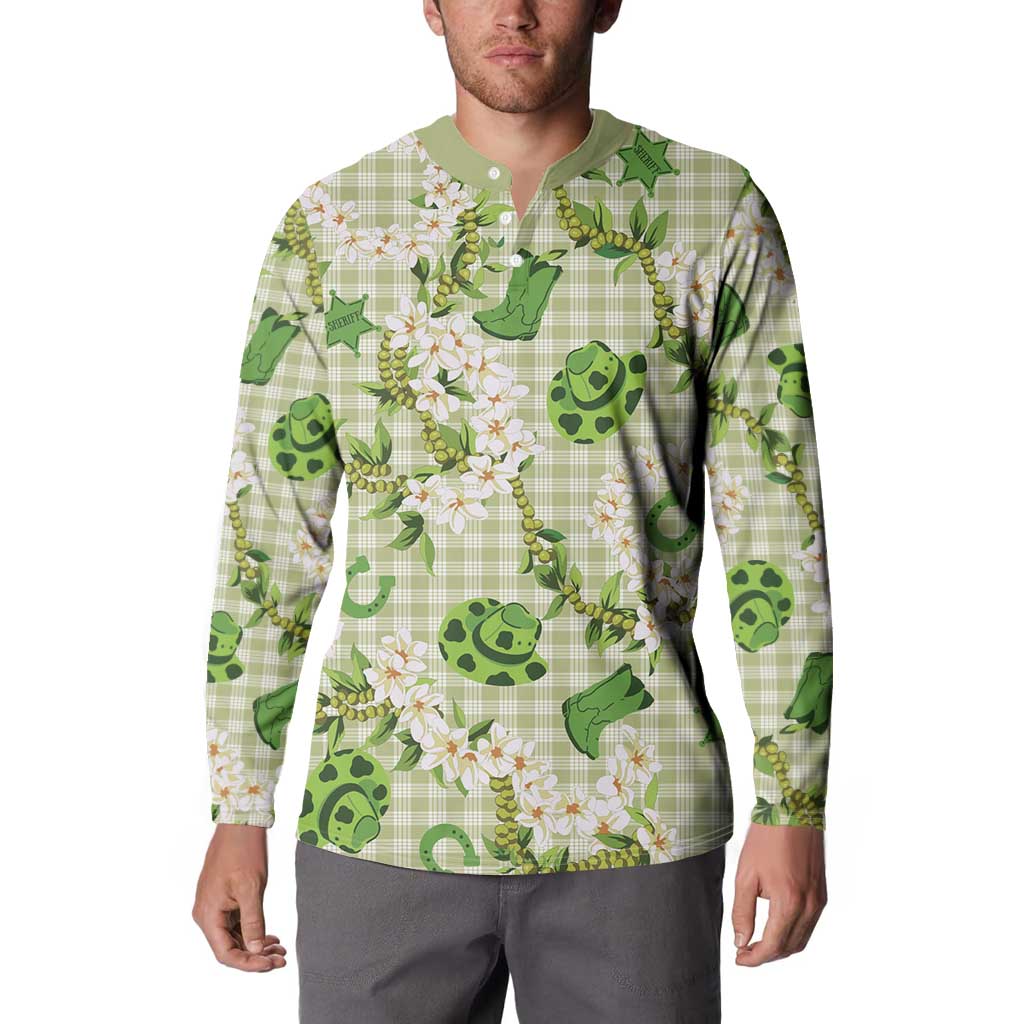 Mokihana Maile Ilima Leis Paniolo Palaka Button Sweatshirt Hawaiian Omaomo Ala Spirit LT9 - Polynesian Pride