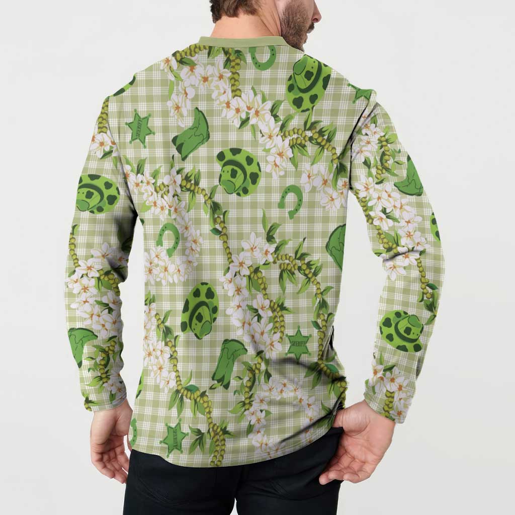 Mokihana Maile Ilima Leis Paniolo Palaka Button Sweatshirt Hawaiian Omaomo Ala Spirit LT9 - Polynesian Pride