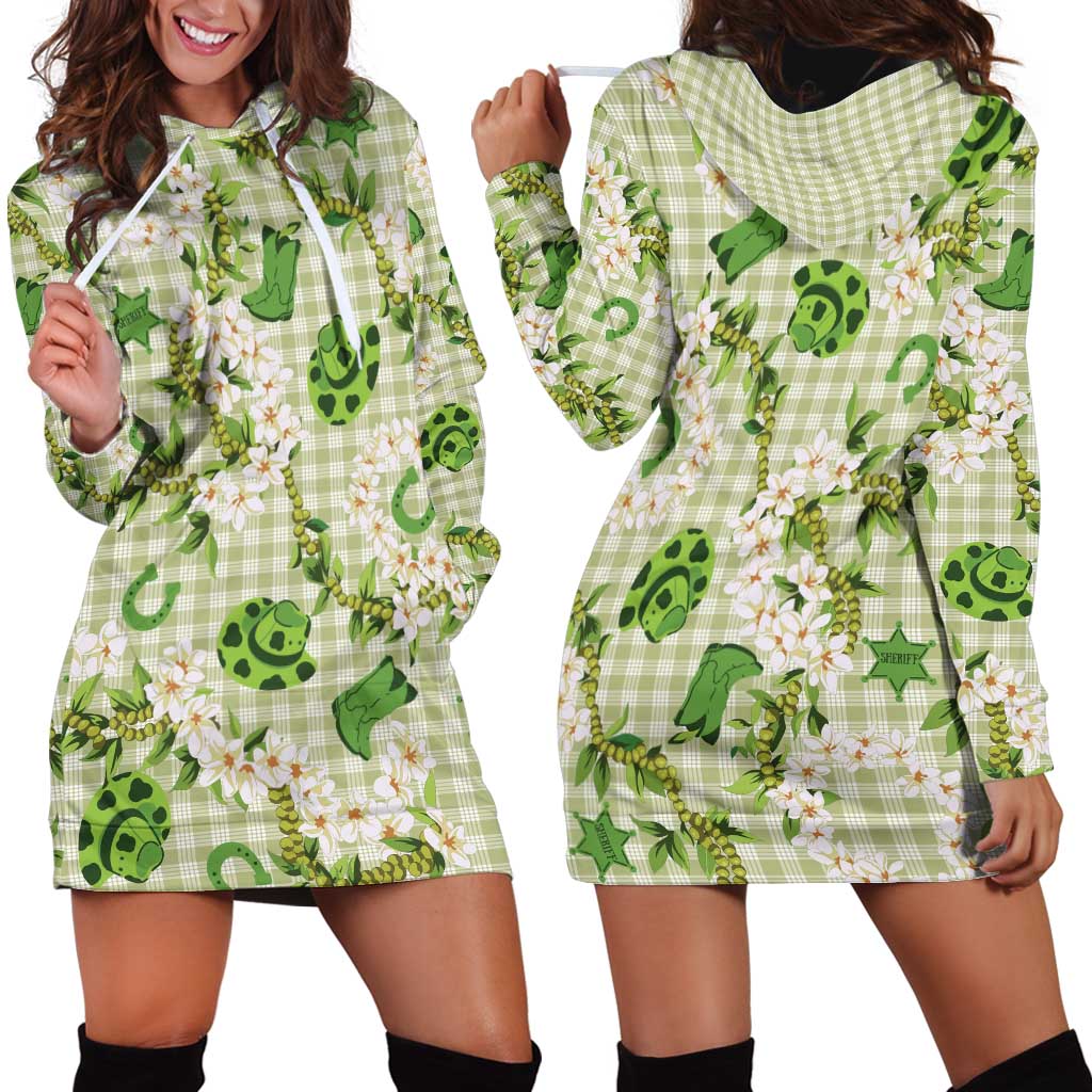Mokihana Maile Ilima Leis Paniolo Palaka Hoodie Dress Hawaiian Omaomo Ala Spirit - Polynesian Pride