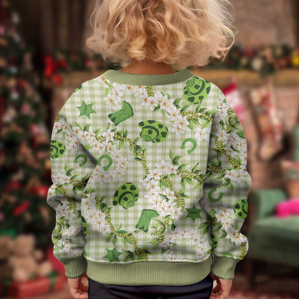 Mokihana Maile Ilima Leis Paniolo Palaka Kid Ugly Christmas Sweater Hawaiian Omaomo Ala Spirit - Polynesian Pride