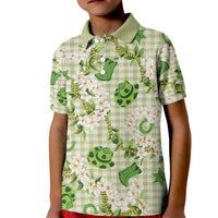 Mokihana Maile Ilima Leis Paniolo Palaka Kid Polo Shirt Hawaiian Omaomo Ala Spirit - Polynesian Pride