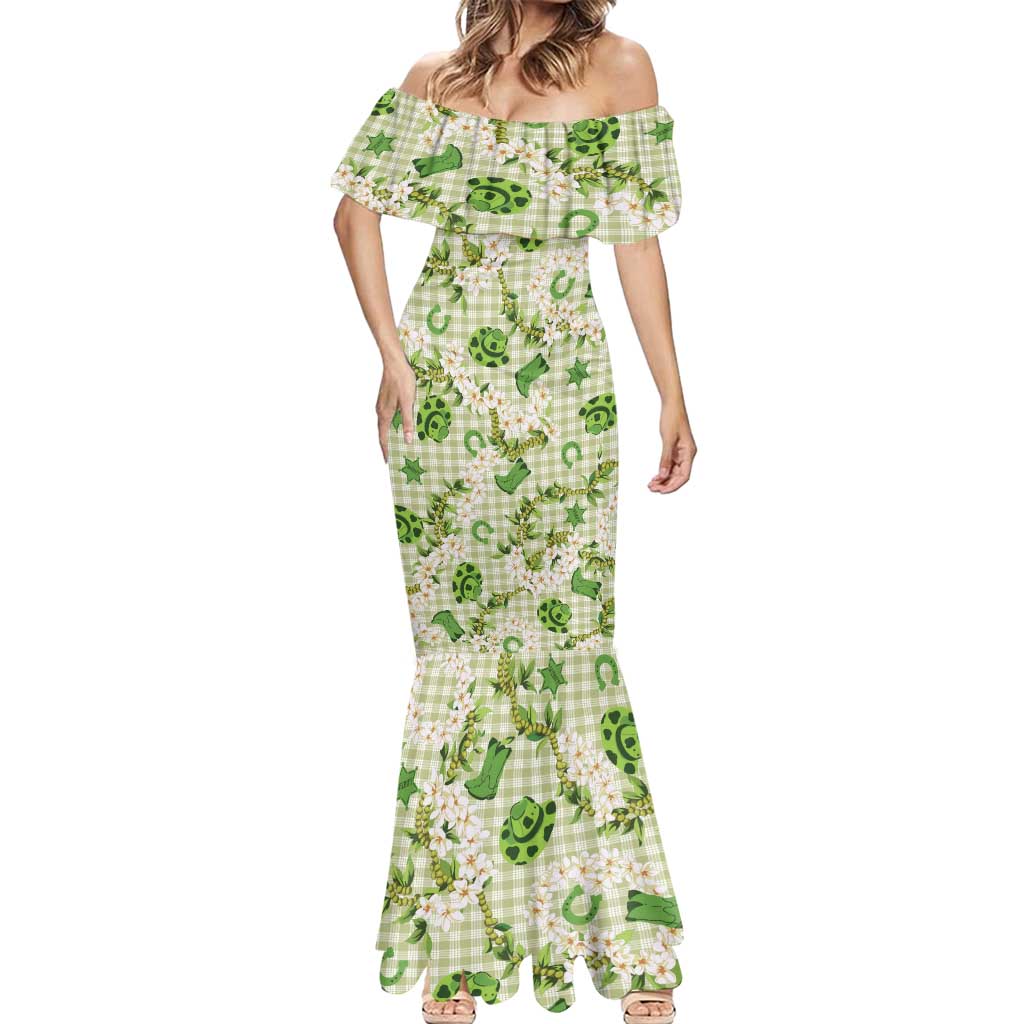 Mokihana Maile Ilima Leis Paniolo Palaka Mermaid Dress Hawaiian Omaomo Ala Spirit - Polynesian Pride