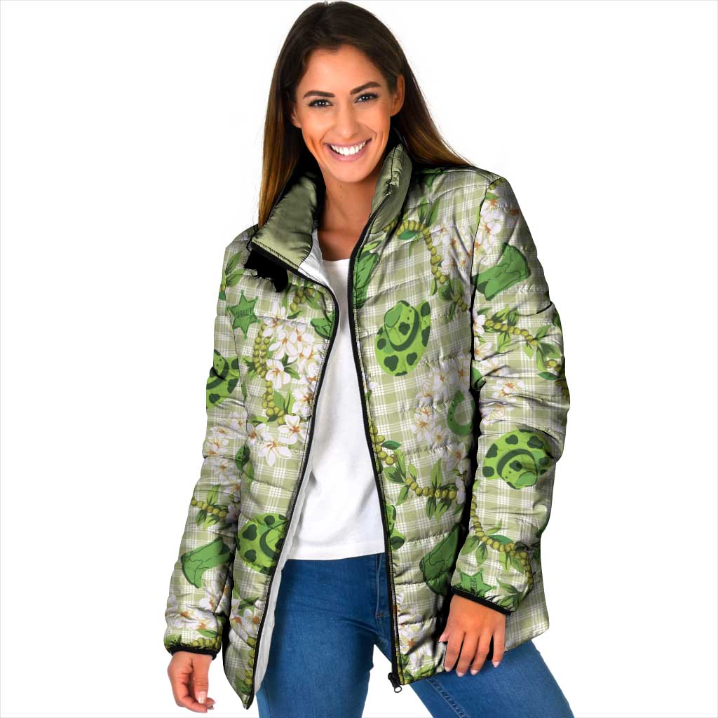 Mokihana Maile Ilima Leis Paniolo Palaka Padded Jacket Hawaiian Omaomo Ala Spirit - Polynesian Pride