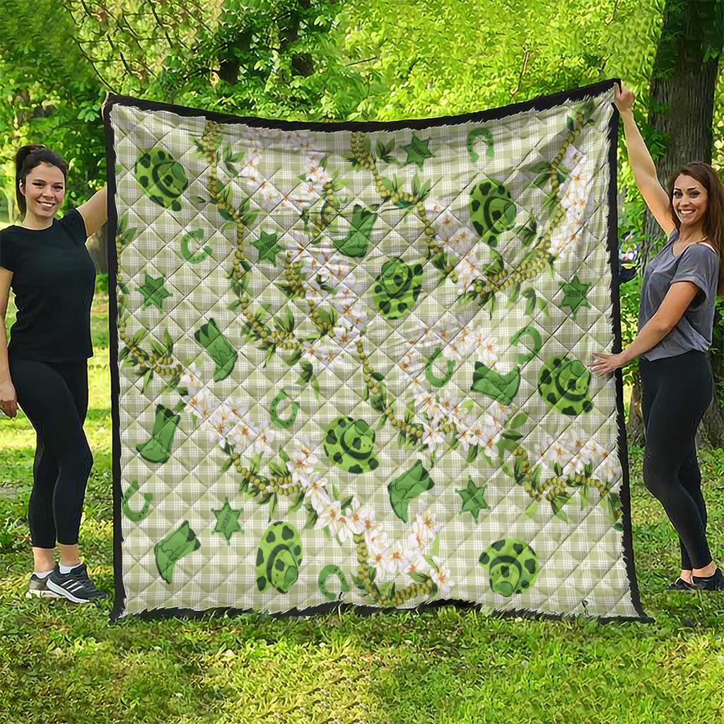 Mokihana Maile Ilima Leis Paniolo Palaka Quilt Hawaiian Omaomo Ala Spirit - Polynesian Pride