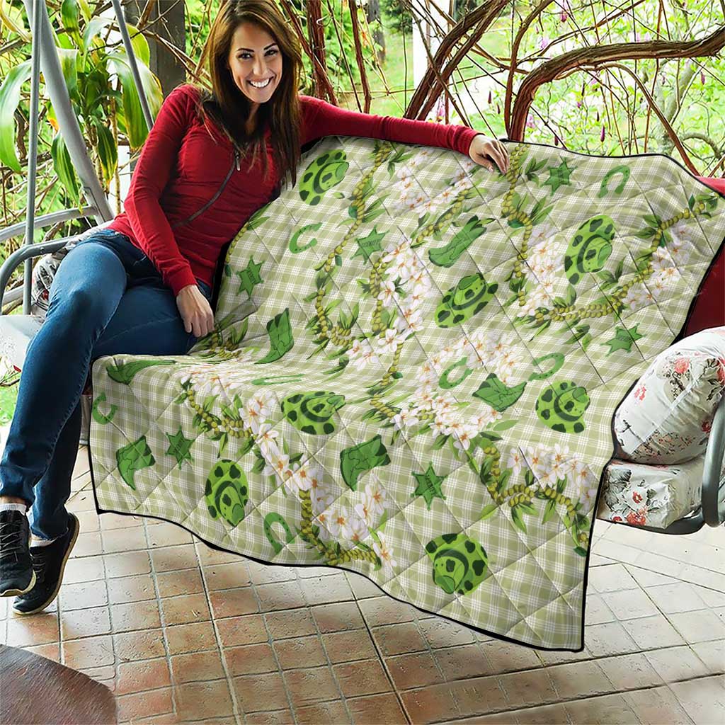 Mokihana Maile Ilima Leis Paniolo Palaka Quilt Hawaiian Omaomo Ala Spirit - Polynesian Pride