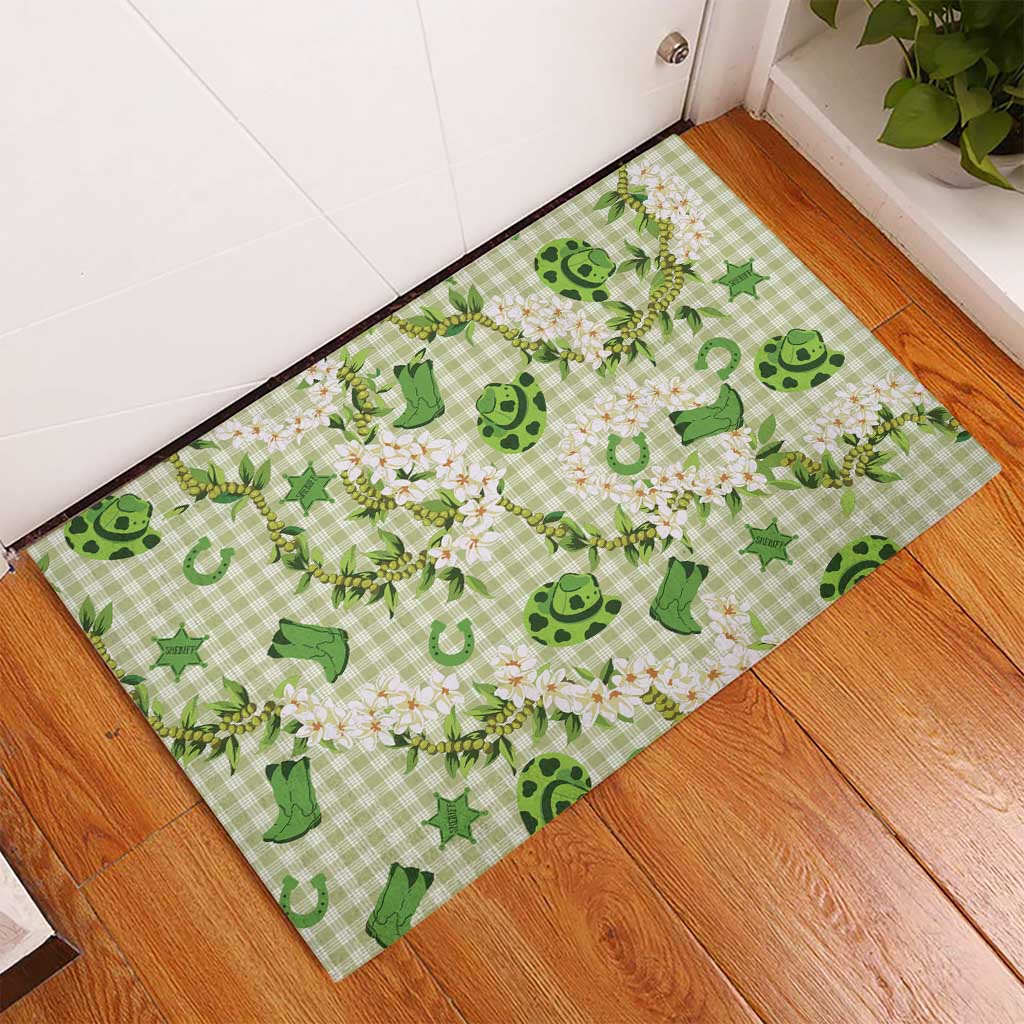 Mokihana Maile Ilima Leis Paniolo Palaka Rubber Doormat Hawaiian Omaomo Ala Spirit LT9 - Polynesian Pride