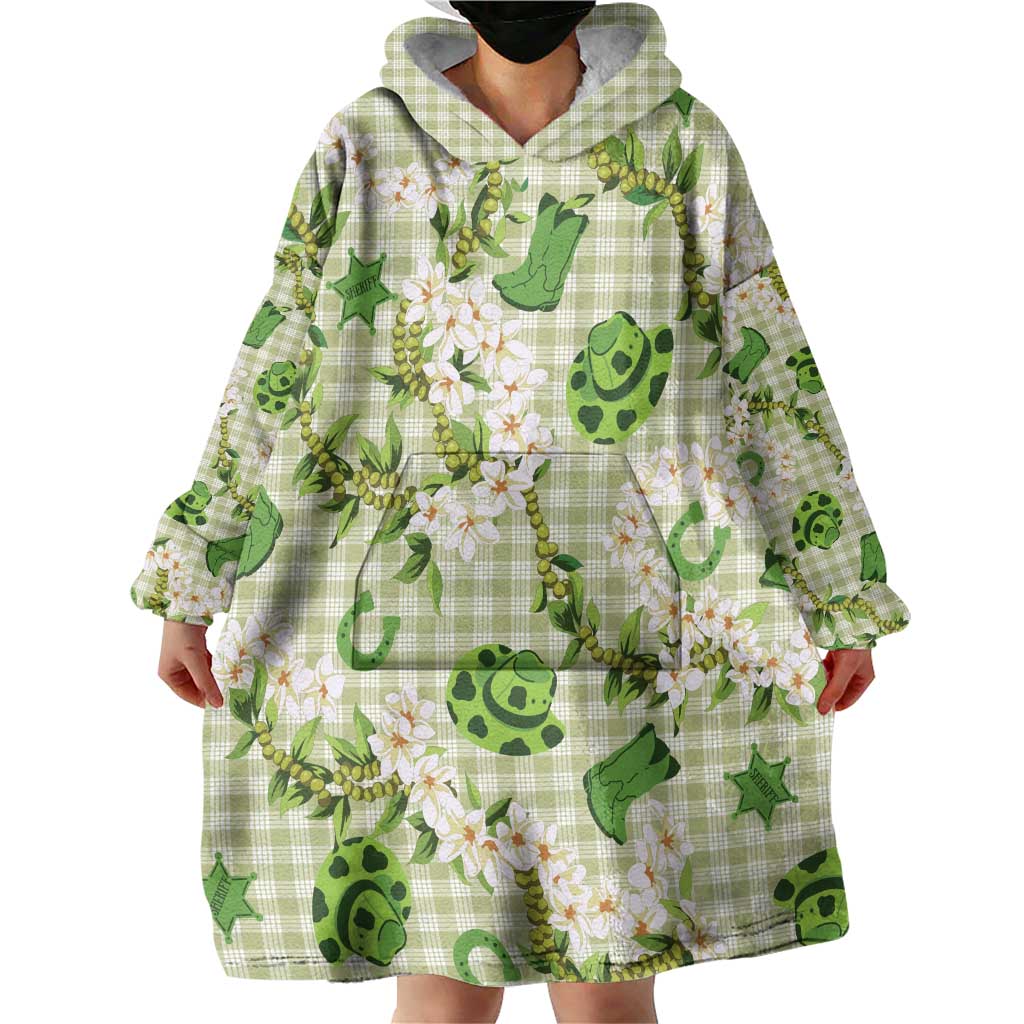 Mokihana Maile Ilima Leis Paniolo Palaka Wearable Blanket Hoodie Hawaiian Omaomo Ala Spirit - Polynesian Pride