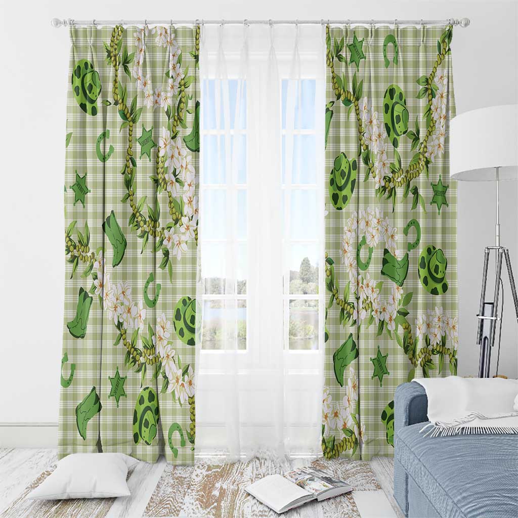 Mokihana Maile Ilima Leis Paniolo Palaka Window Curtain Hawaiian Omaomo Ala Spirit - Polynesian Pride