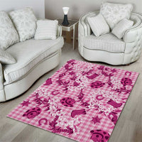 Mokihana Maile Ilima Leis Paniolo Palaka Area Rug Hawaiian Omaomo Ulaula Spirit - Polynesian Pride