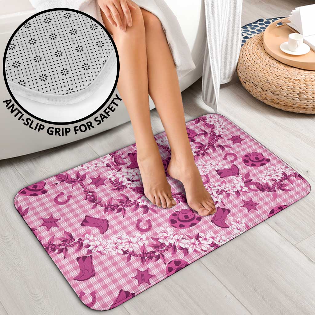 Mokihana Maile Ilima Leis Paniolo Palaka Bathroom Set Hawaiian Omaomo Ulaula Spirit - Polynesian Pride