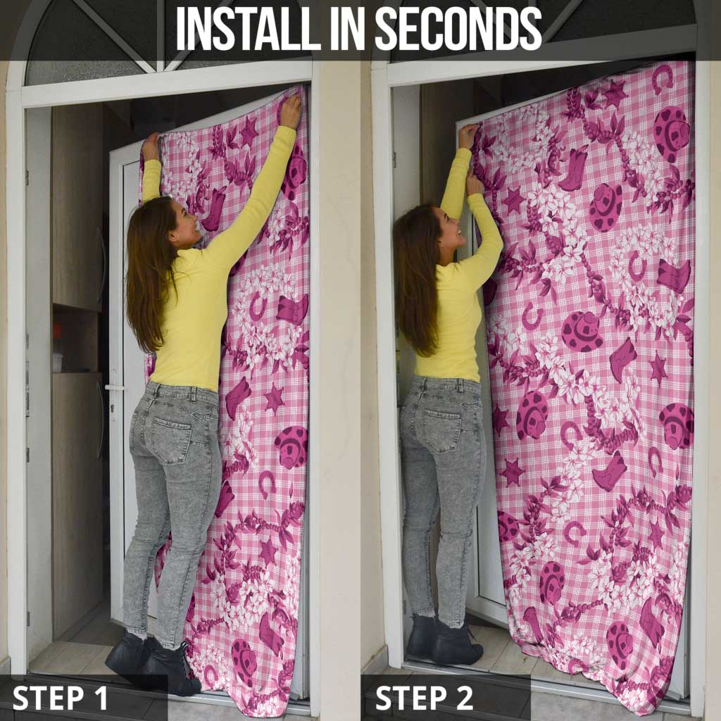 Mokihana Maile Ilima Leis Paniolo Palaka Door Cover Hawaiian Omaomo Ulaula Spirit - Polynesian Pride