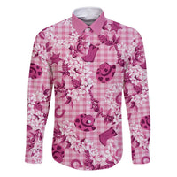 Mokihana Maile Ilima Leis Paniolo Palaka Family Matching Off Shoulder Short Dress and Hawaiian Shirt Hawaiian Omaomo Ulaula Spirit - Polynesian Pride