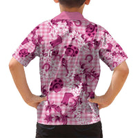 Mokihana Maile Ilima Leis Paniolo Palaka Family Matching Short Sleeve Bodycon Dress and Hawaiian Shirt Hawaiian Omaomo Ulaula Spirit - Polynesian Pride